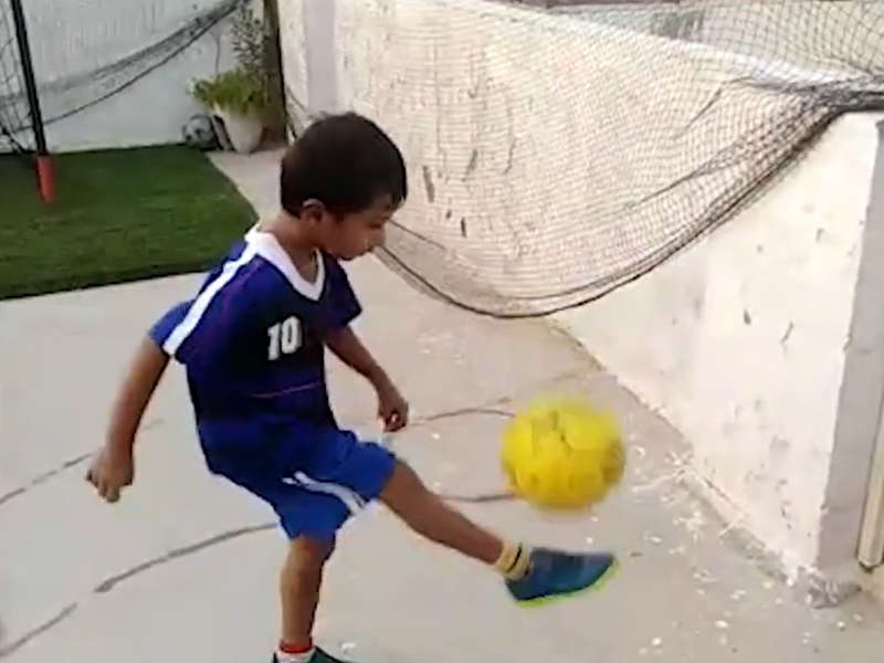 Six-year-old Indian boy sets record for maximum football juggles in a minute