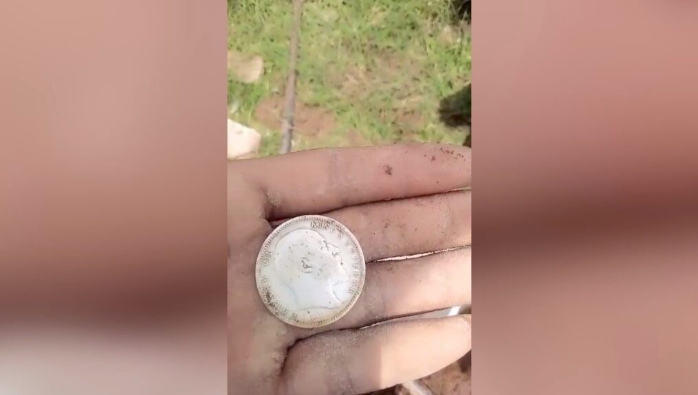 Farmer stumbles upon old coins while digging his field in central India