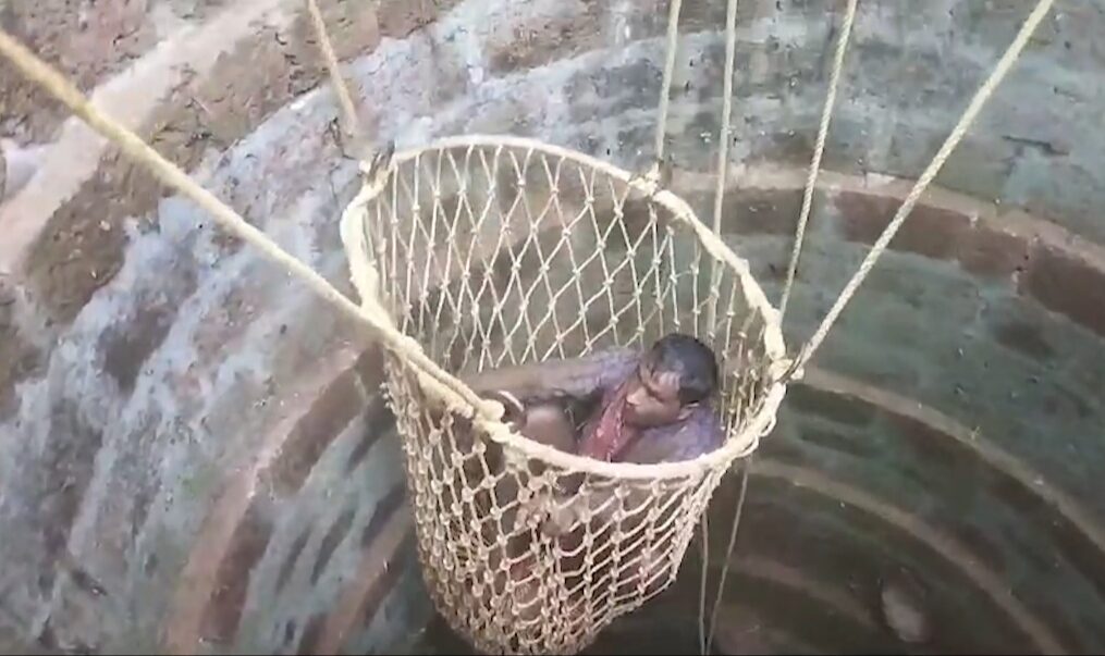 Man rescued after he collapsed inside well while trying to clean it in southern India