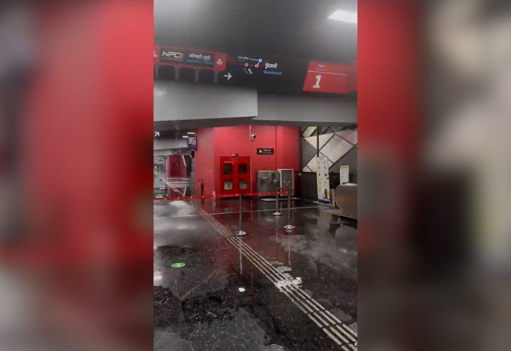 Shocking! Water gushes from roof of metro station amidst torrential rain in western India