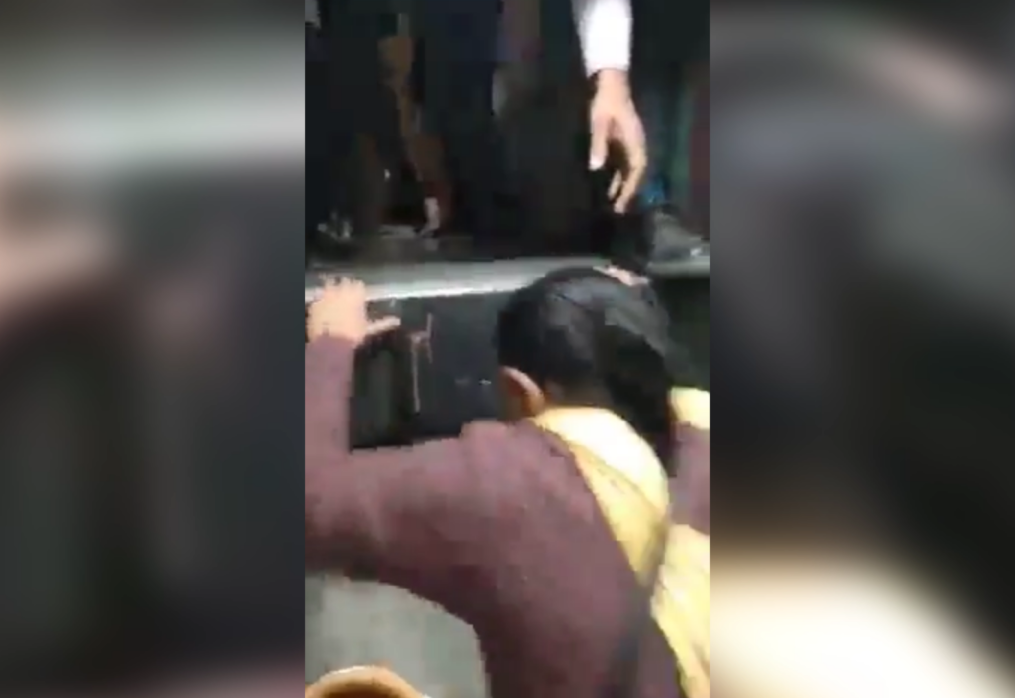 Dramatic footage shows people stuck in elevator being rescued to safety